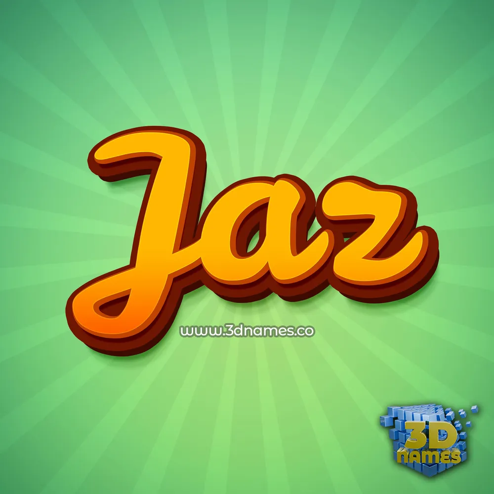jaz in Green Rays style - 3D name wallpaper