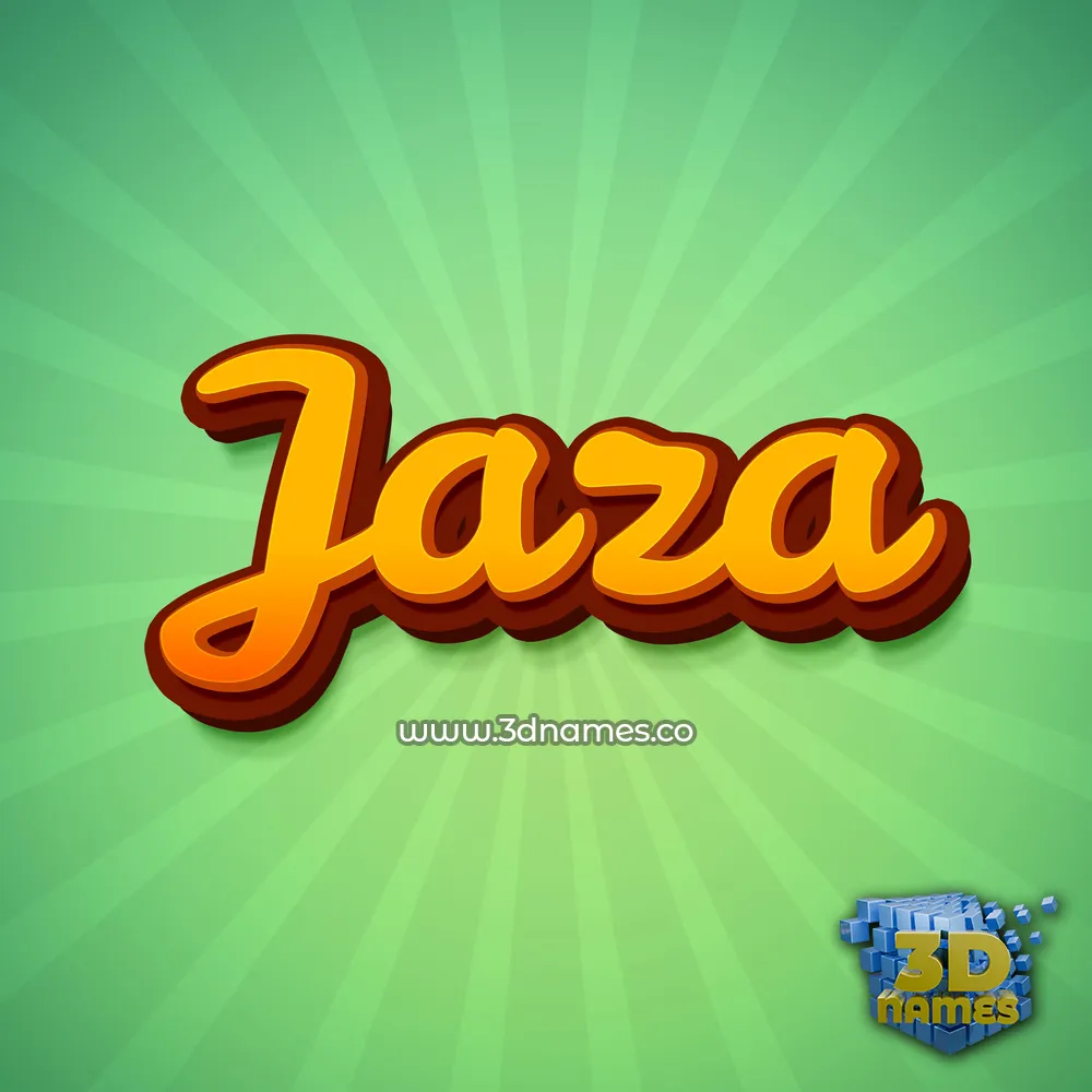 jaza in Green Rays style - 3D name wallpaper