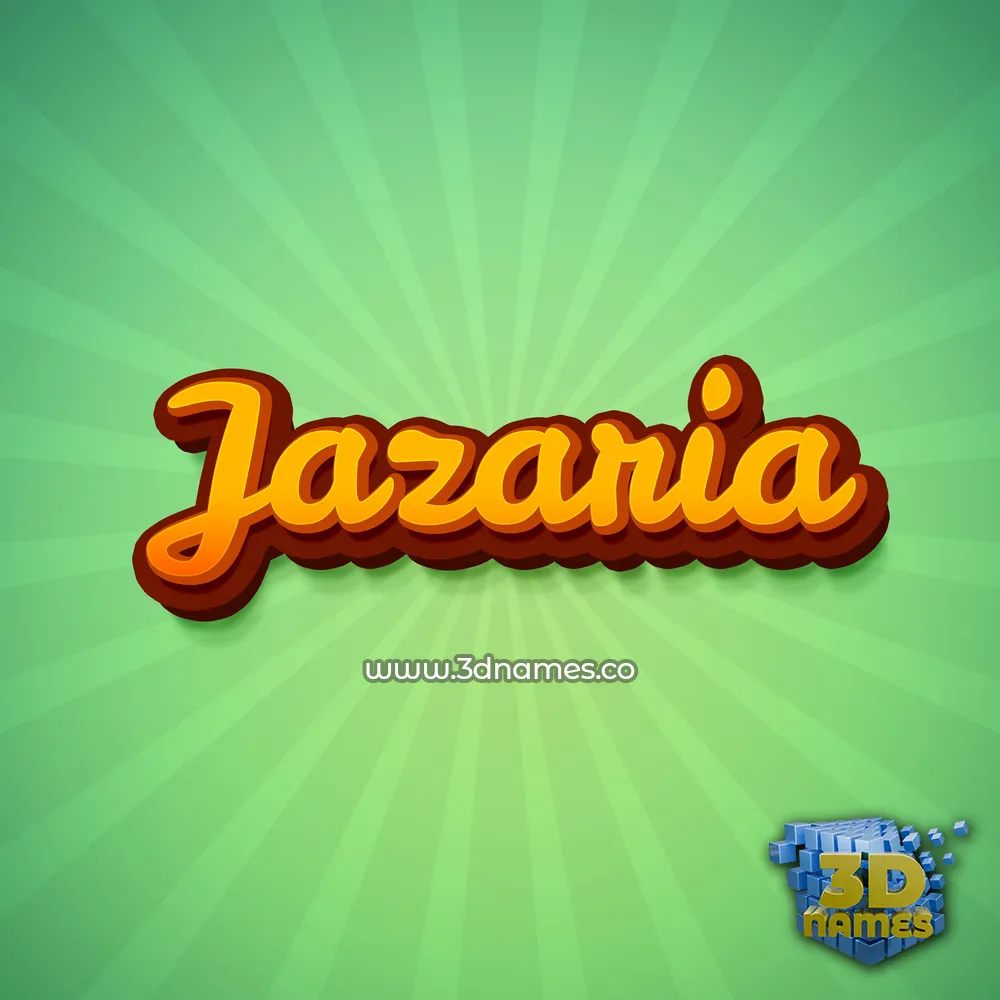 jazaria in Green Rays style - 3D name wallpaper