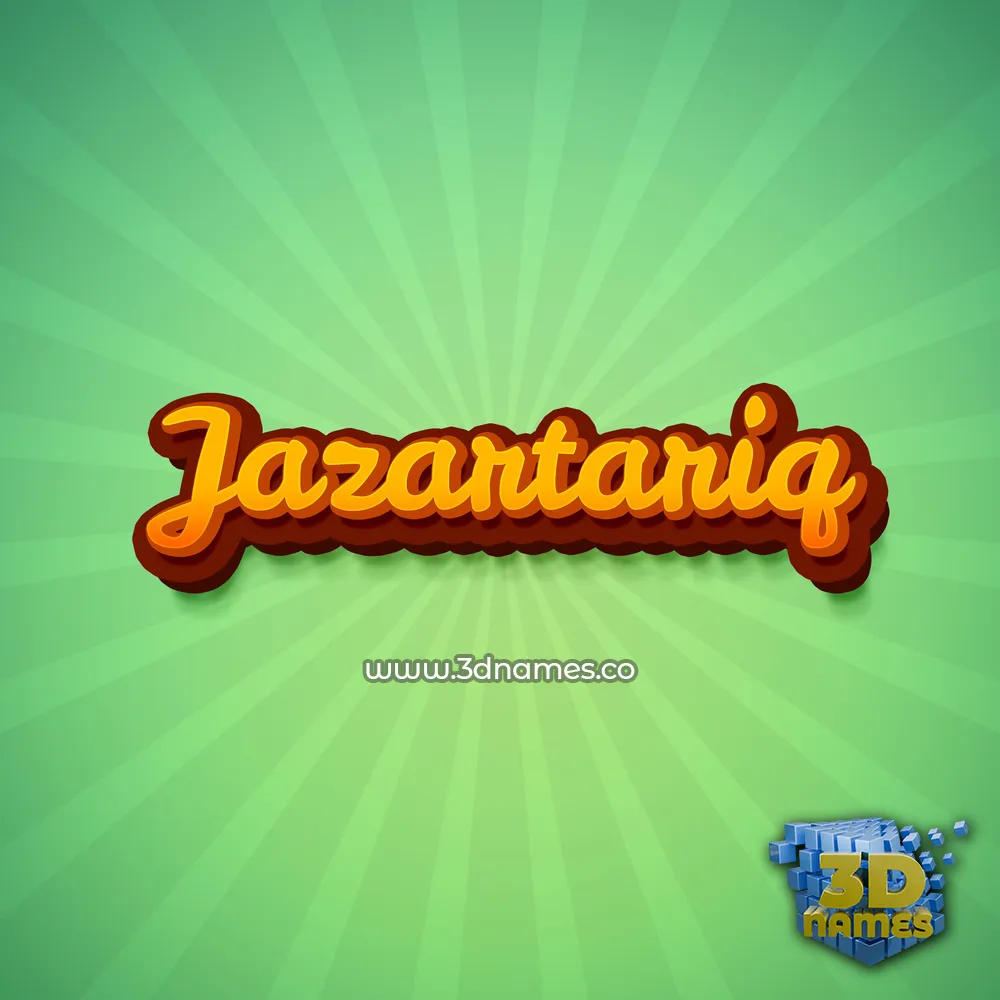 jazartariq in Green Rays style - 3D name wallpaper