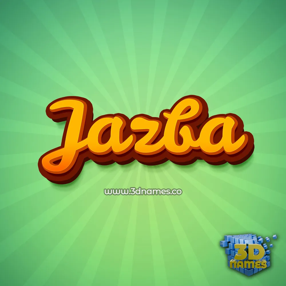 jazba in Green Rays style - 3D name wallpaper