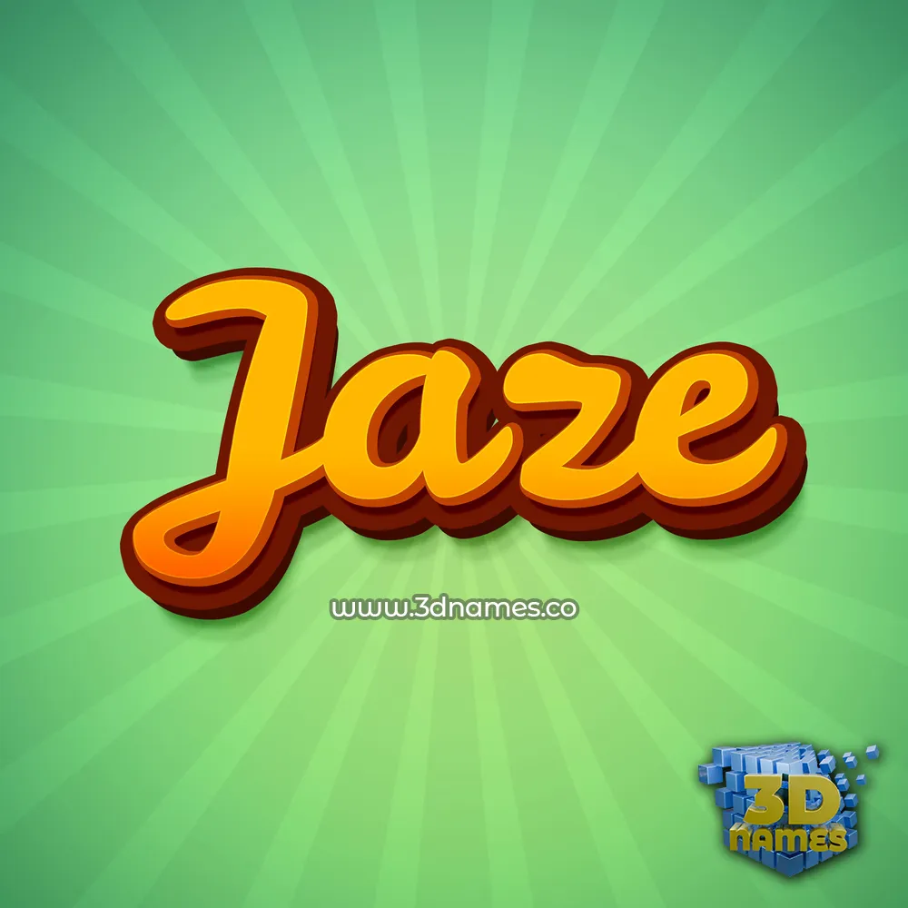 jaze in Green Rays style - 3D name wallpaper