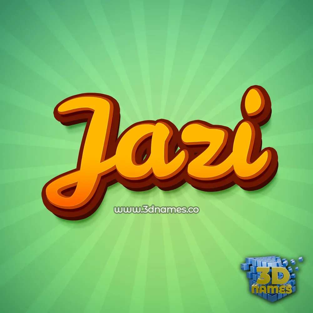 jazi in Green Rays style - 3D name wallpaper