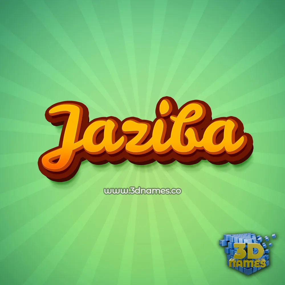 jaziba in Green Rays style - 3D name wallpaper