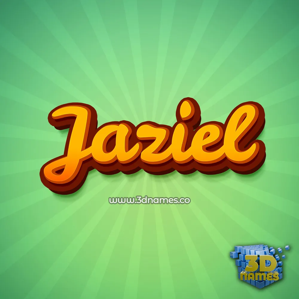 jaziel in Green Rays style - 3D name wallpaper