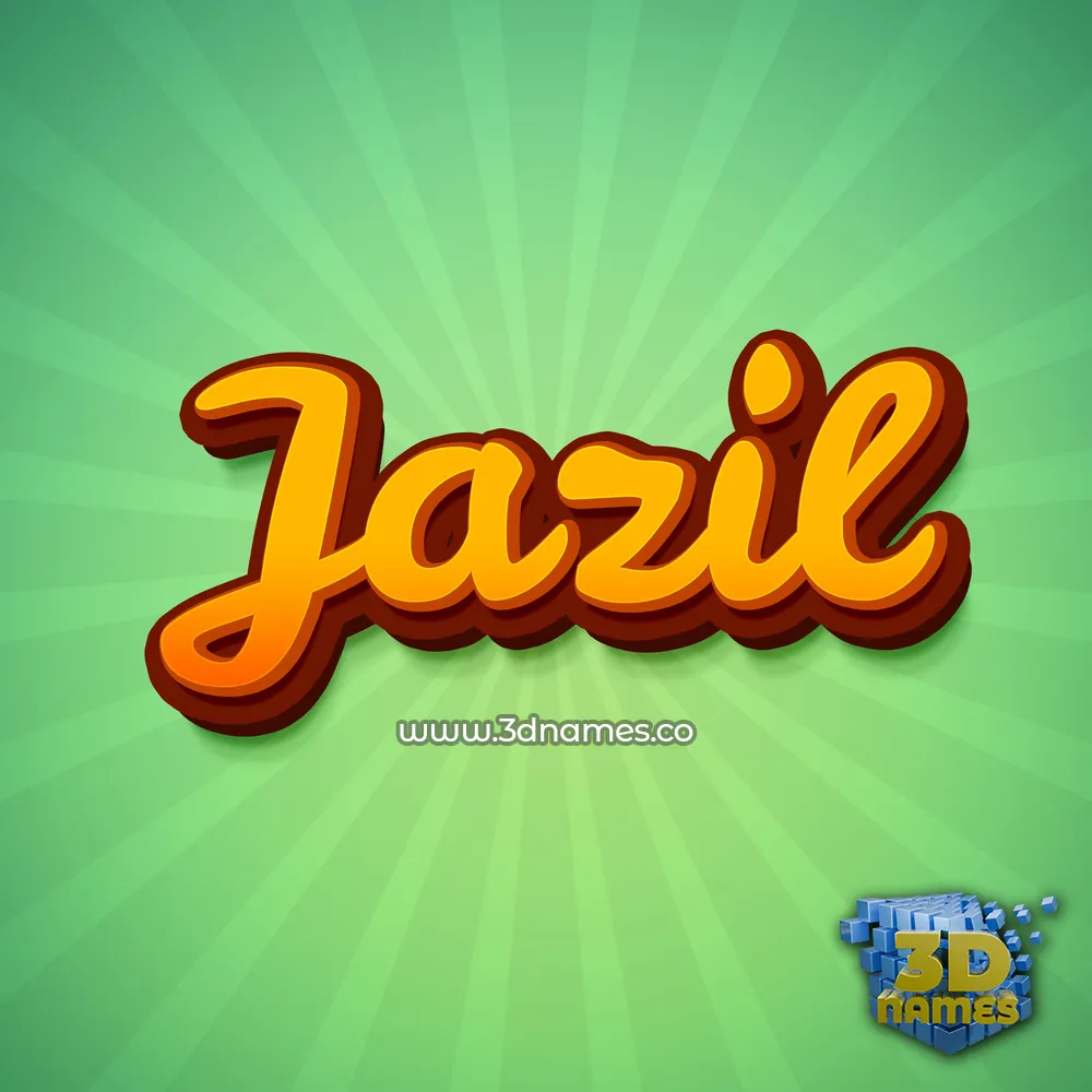jazil in Green Rays style - 3D name wallpaper