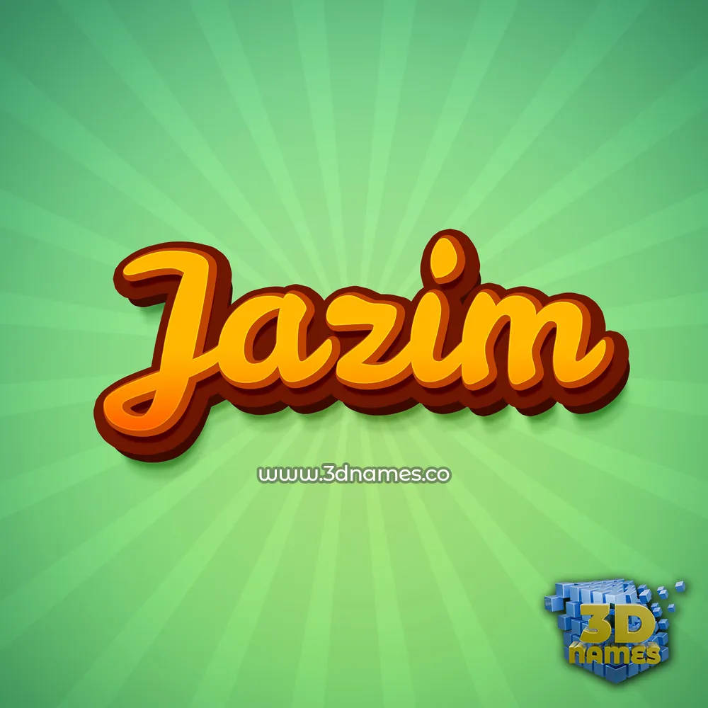 jazim in Green Rays style - 3D name wallpaper