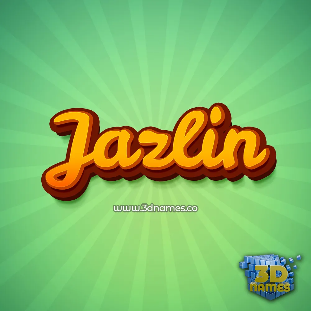 jazlin in Green Rays style - 3D name wallpaper