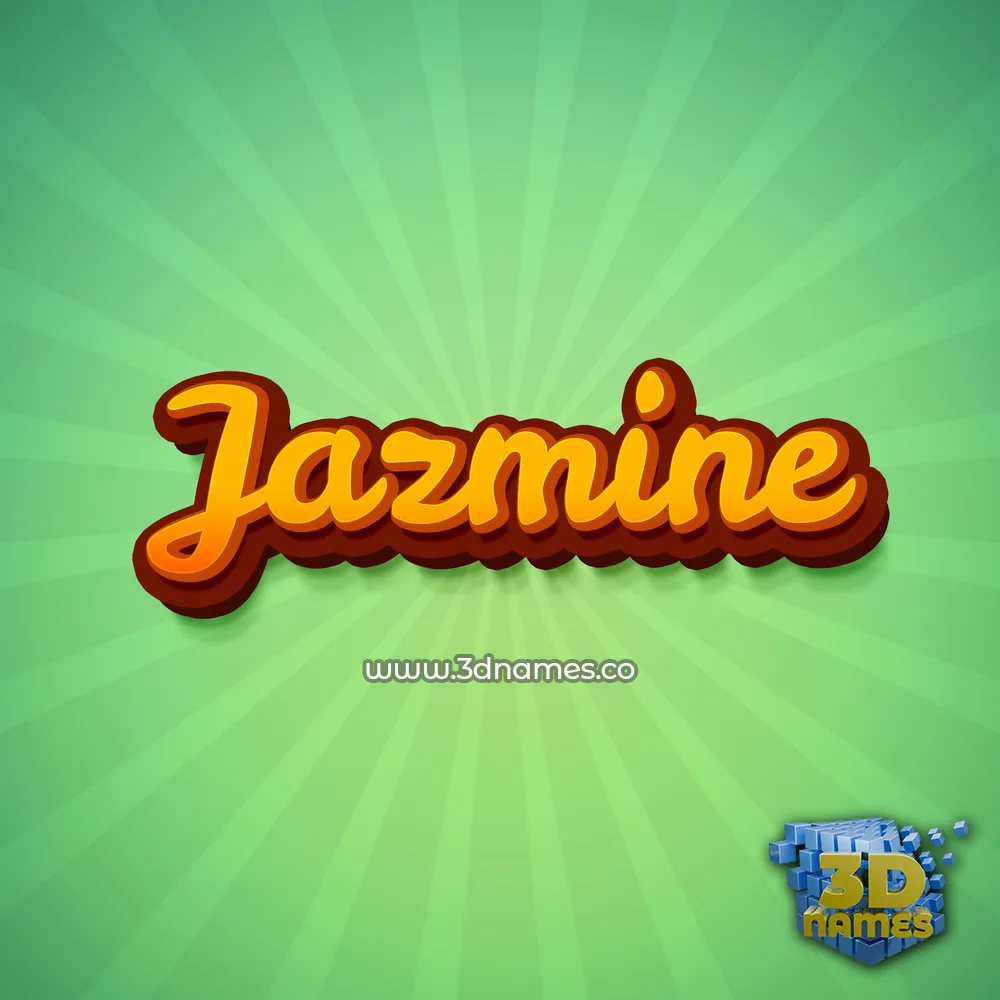 jazmine in Green Rays style - 3D name wallpaper