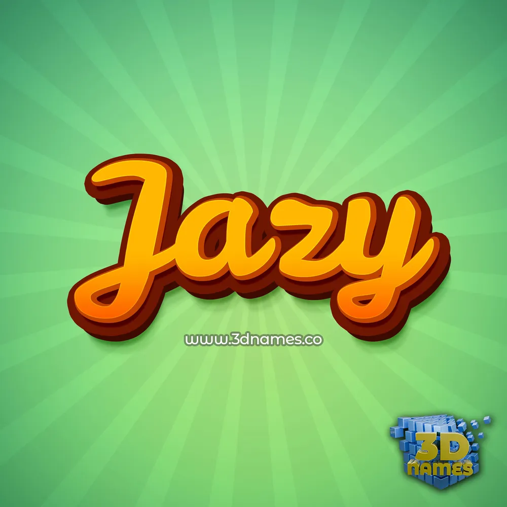 jazy in Green Rays style - 3D name wallpaper
