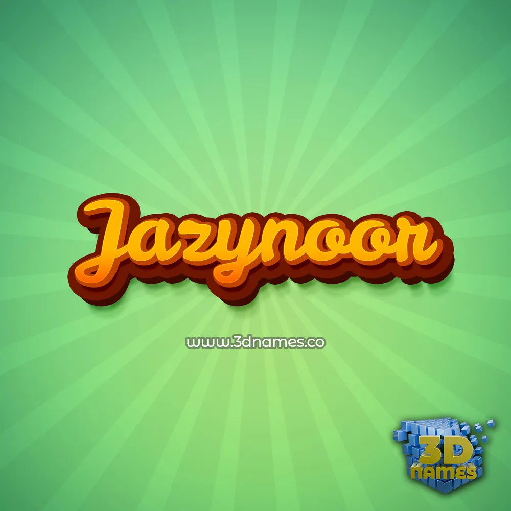 jazynoor in Green Rays style - 3D name wallpaper