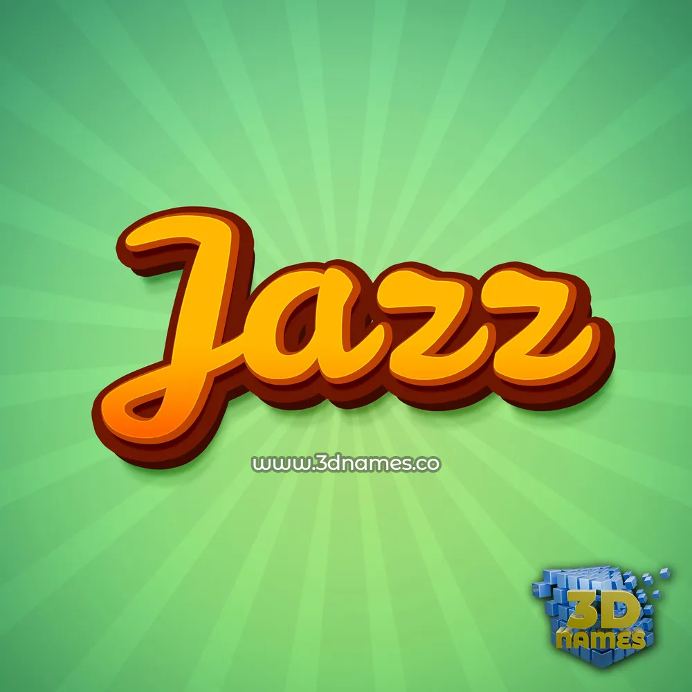 jazz in Green Rays style - 3D name wallpaper