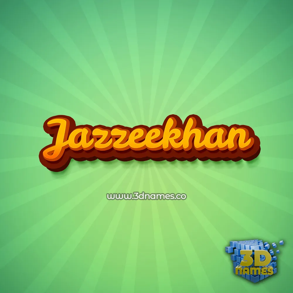 jazzeekhan in Green Rays style - 3D name wallpaper