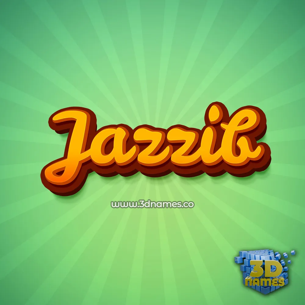 jazzib in Green Rays style - 3D name wallpaper
