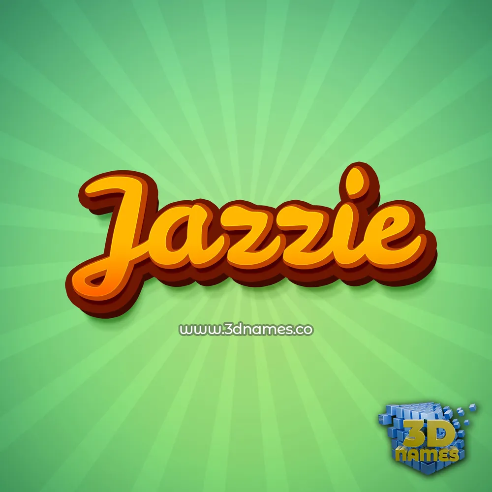 jazzie in Green Rays style - 3D name wallpaper