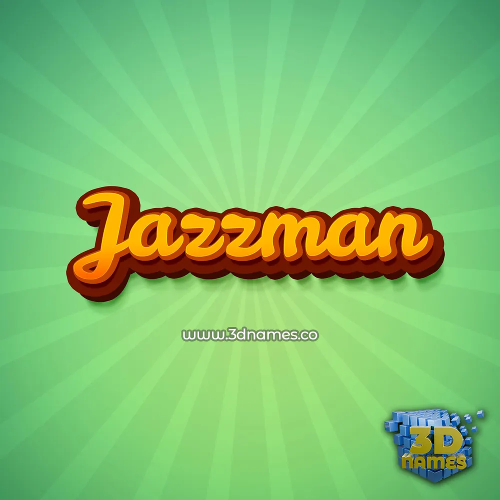 jazzman in Green Rays style - 3D name wallpaper