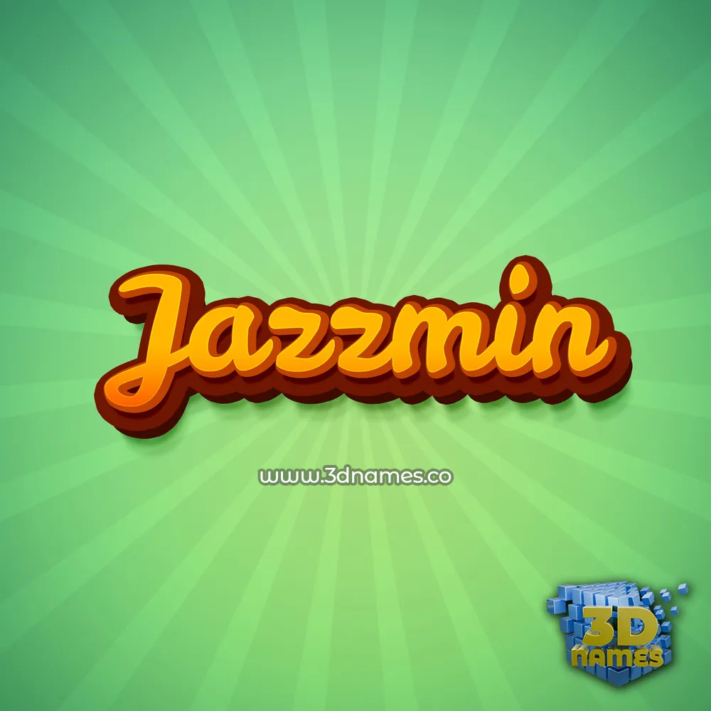 jazzmin in Green Rays style - 3D name wallpaper