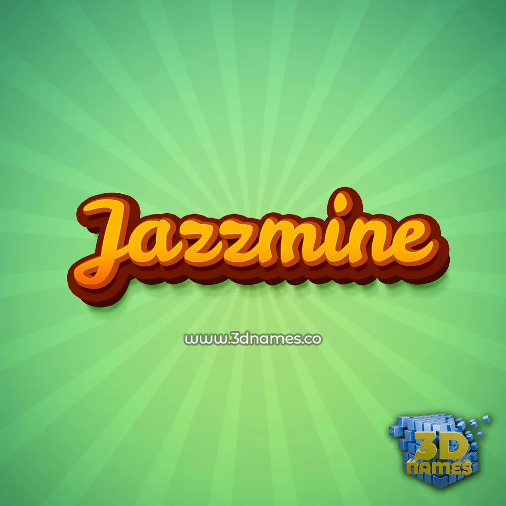 jazzmine in Green Rays style - 3D name wallpaper