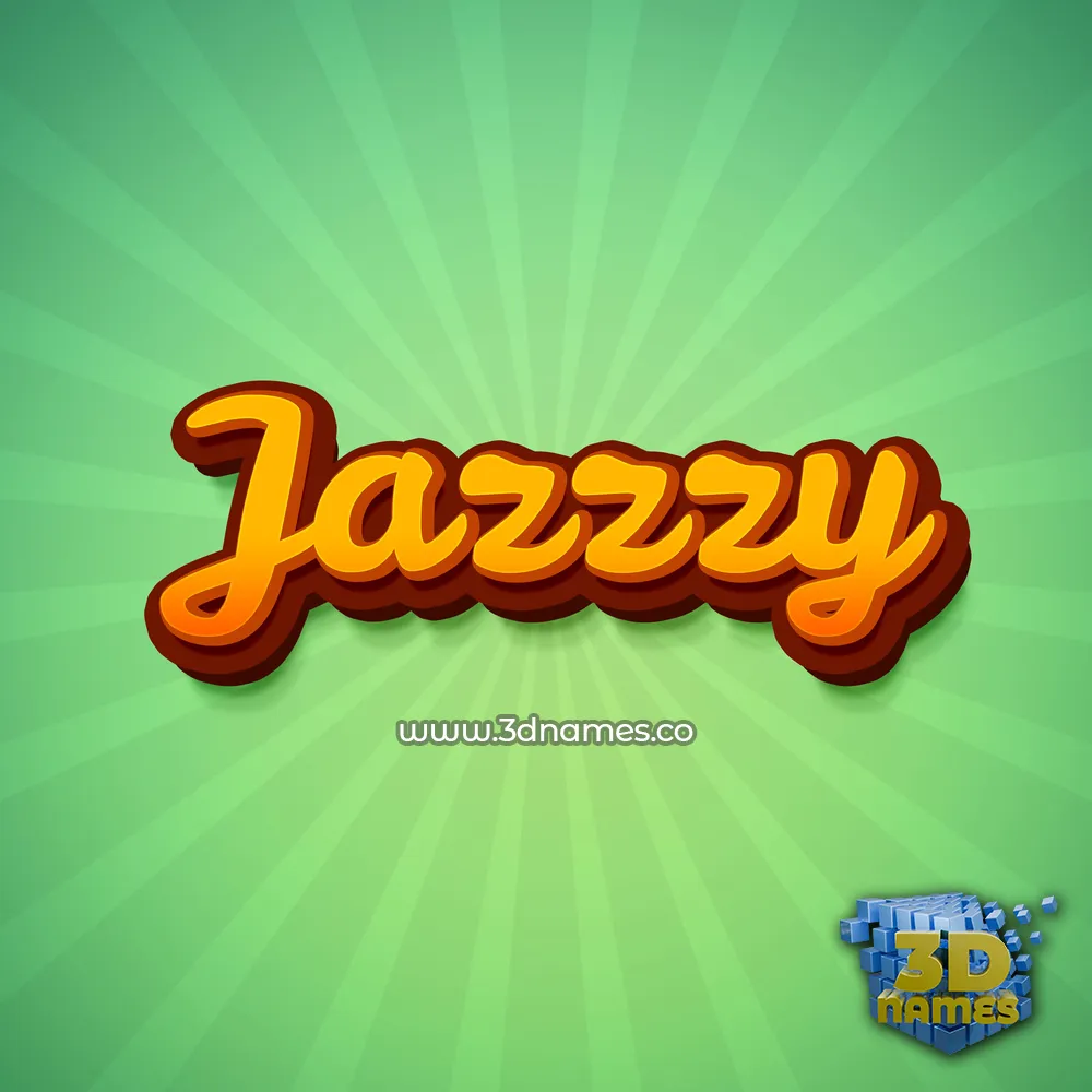 jazzzy in Green Rays style - 3D name wallpaper