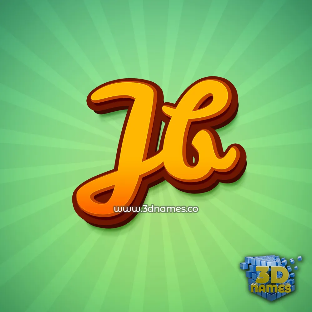 jb in Green Rays style - 3D name wallpaper