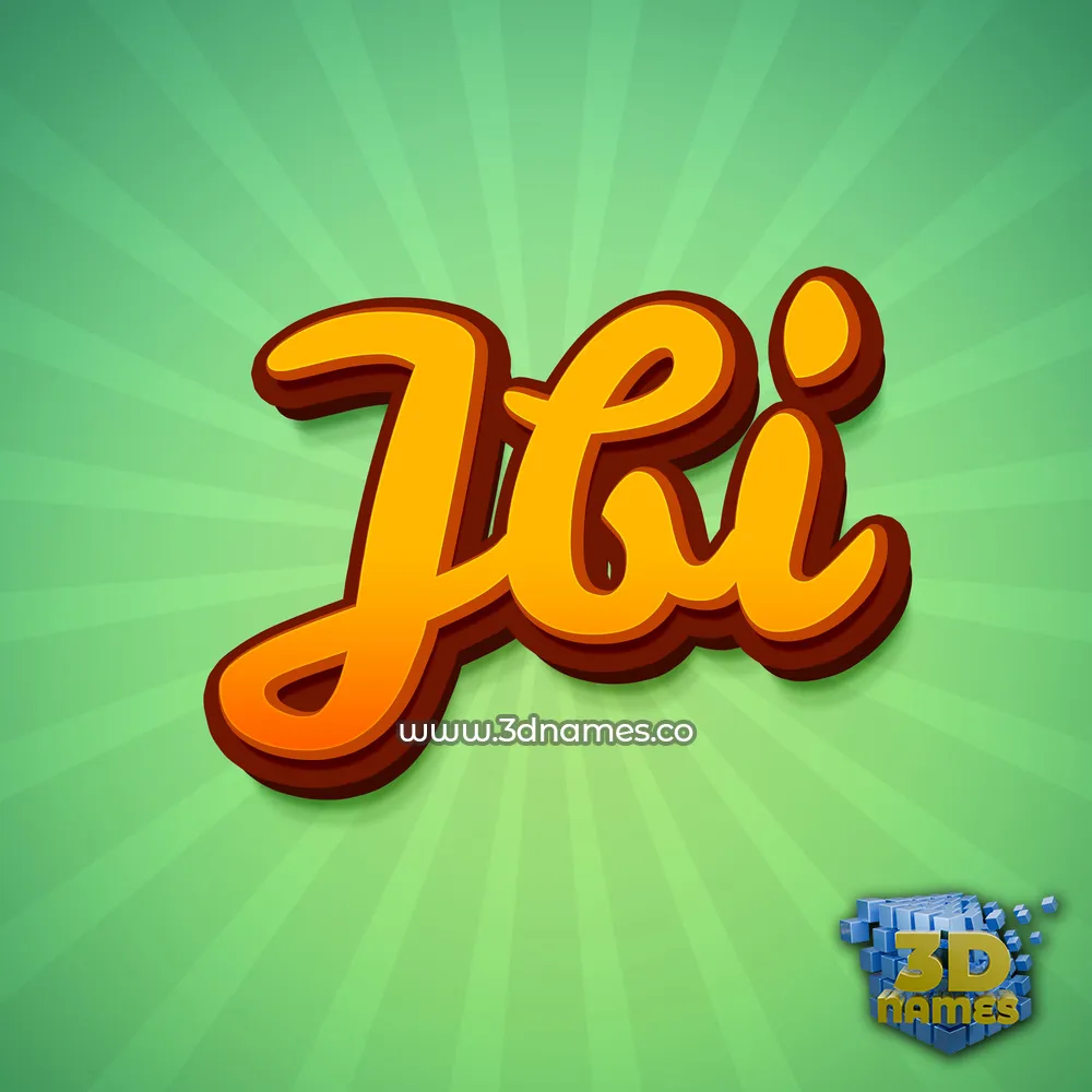 jbi in Green Rays style - 3D name wallpaper