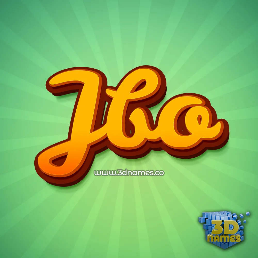 jbo in Green Rays style - 3D name wallpaper