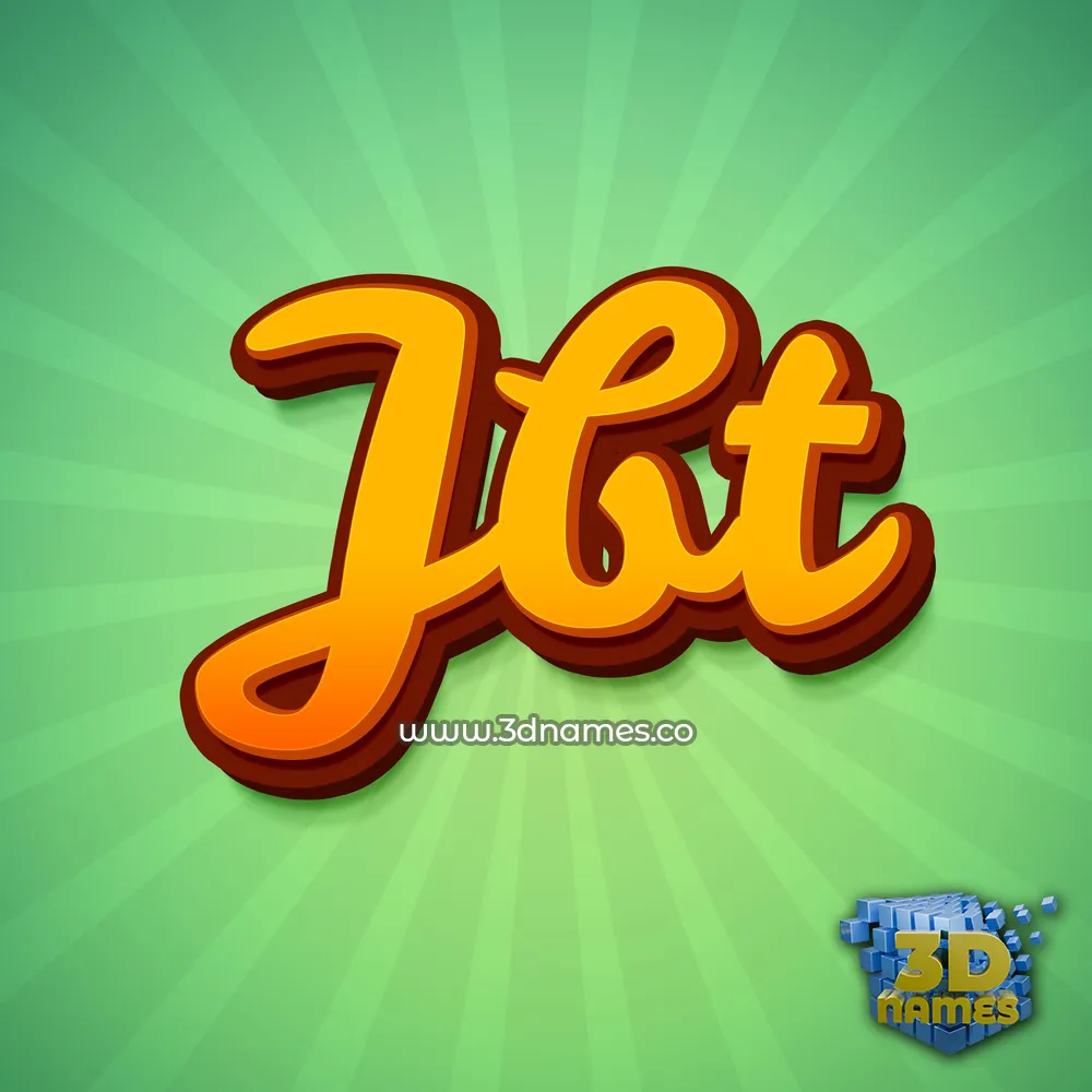 jbt in Green Rays style - 3D name wallpaper