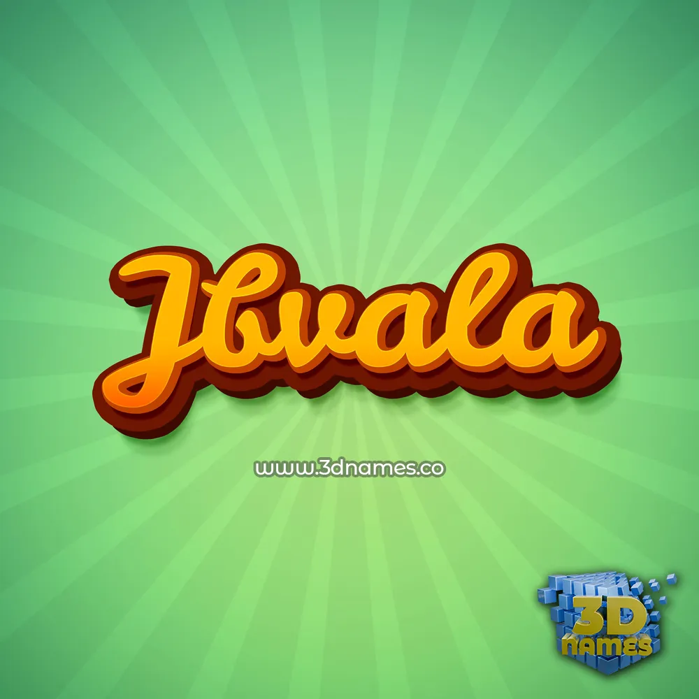 jbvala in Green Rays style - 3D name wallpaper