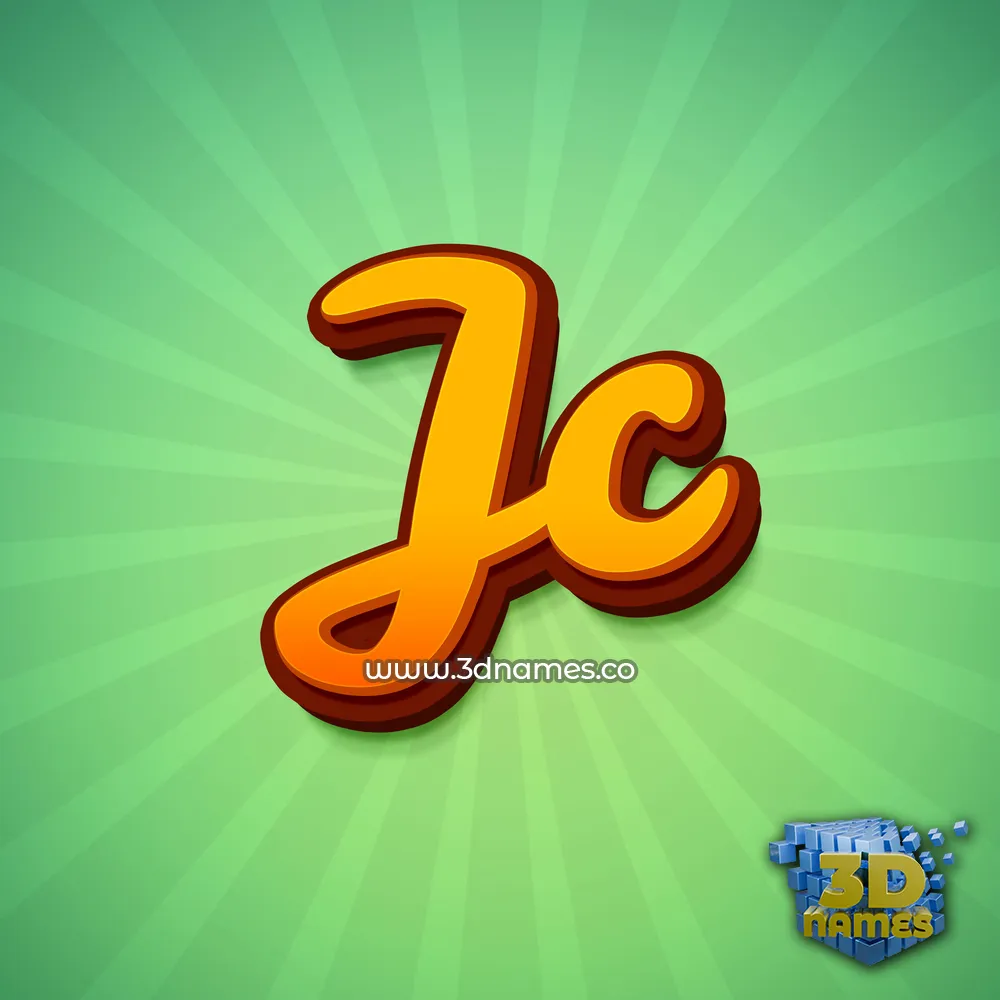 jc in Green Rays style - 3D name wallpaper