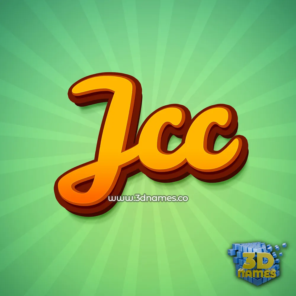 jcc in Green Rays style - 3D name wallpaper