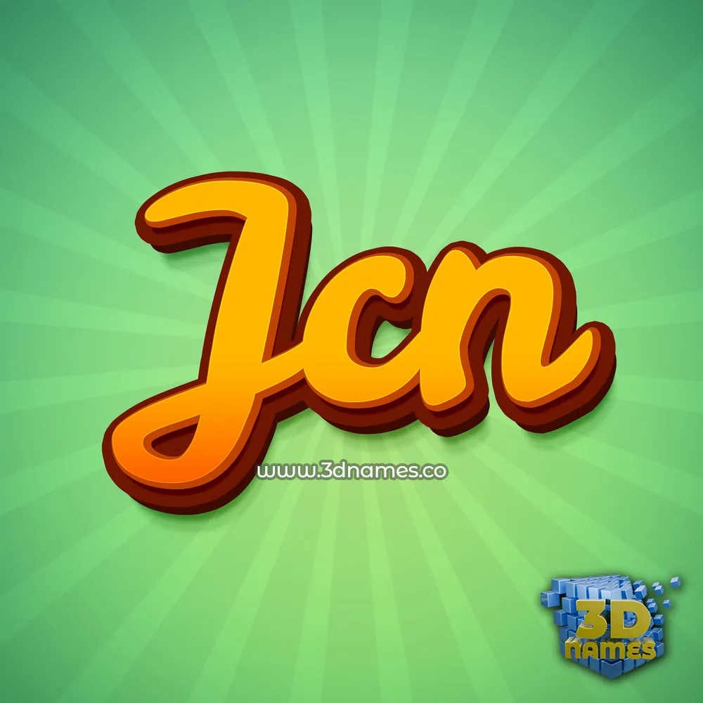 jcn in Green Rays style - 3D name wallpaper