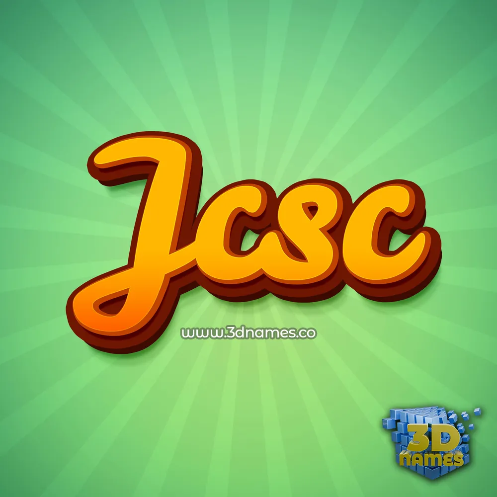 jcsc in Green Rays style - 3D name wallpaper