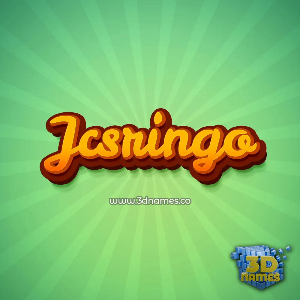 jcsringo in Green Rays style - 3D name wallpaper