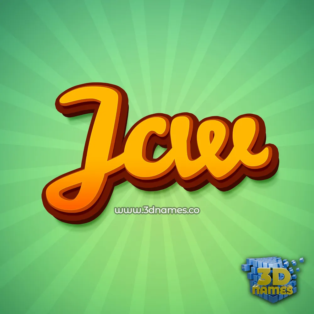 jcw in Green Rays style - 3D name wallpaper