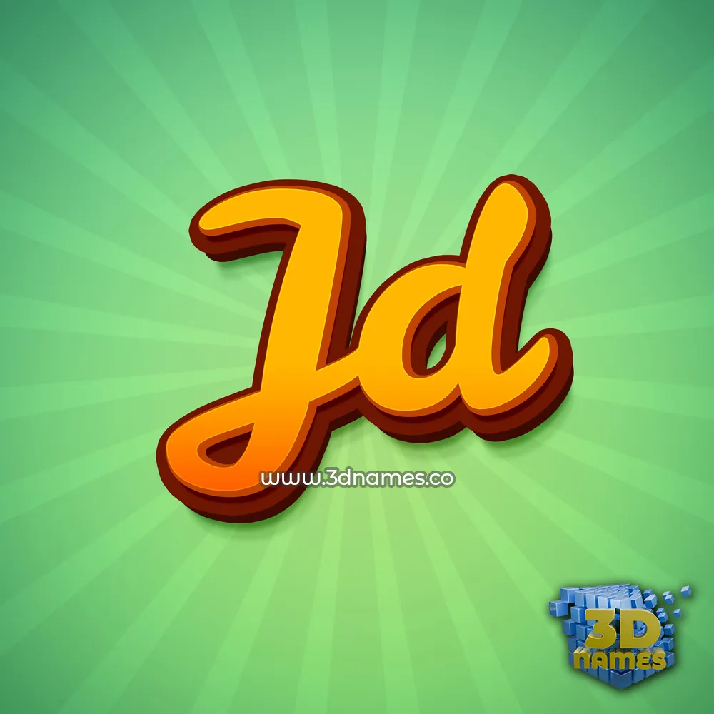 jd in Green Rays style - 3D name wallpaper