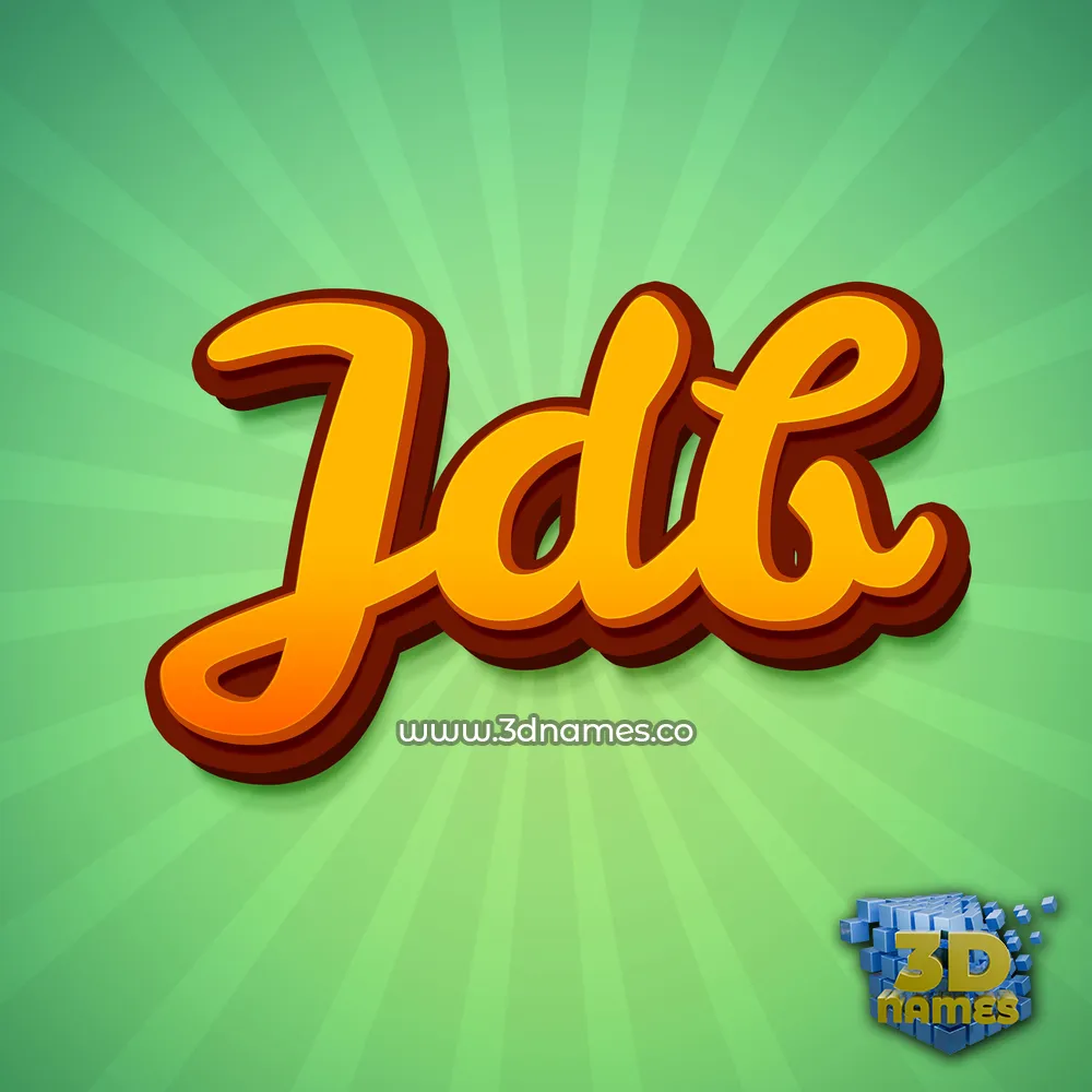 jdb in Green Rays style - 3D name wallpaper