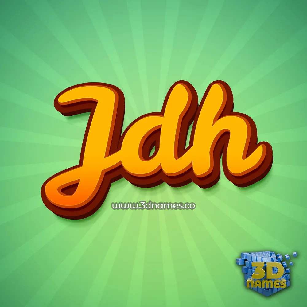 jdh in Green Rays style - 3D name wallpaper
