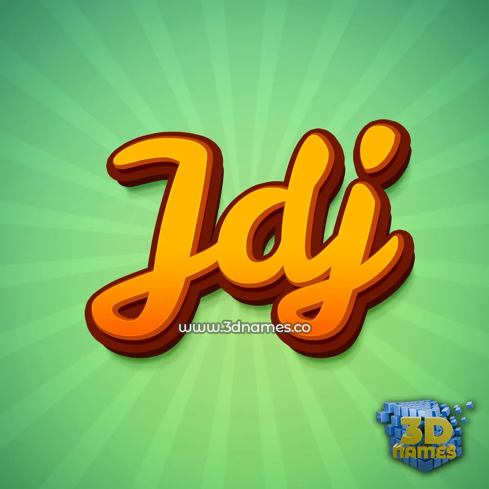jdj in Green Rays style - 3D name wallpaper