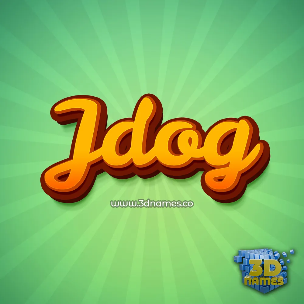jdog in Green Rays style - 3D name wallpaper