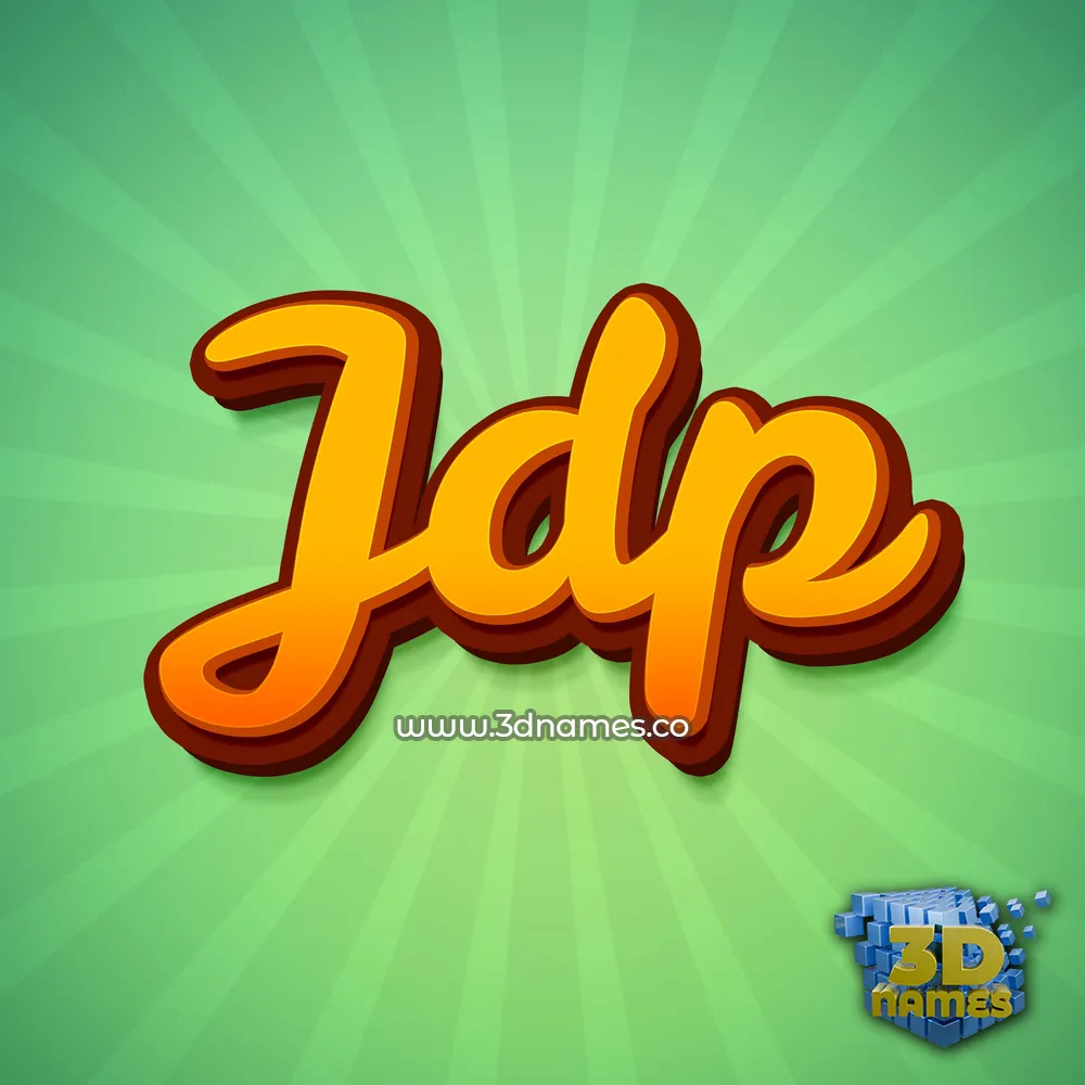 jdp in Green Rays style - 3D name wallpaper