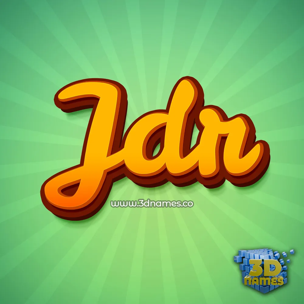 jdr in Green Rays style - 3D name wallpaper