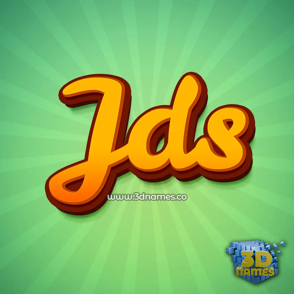 jds in Green Rays style - 3D name wallpaper