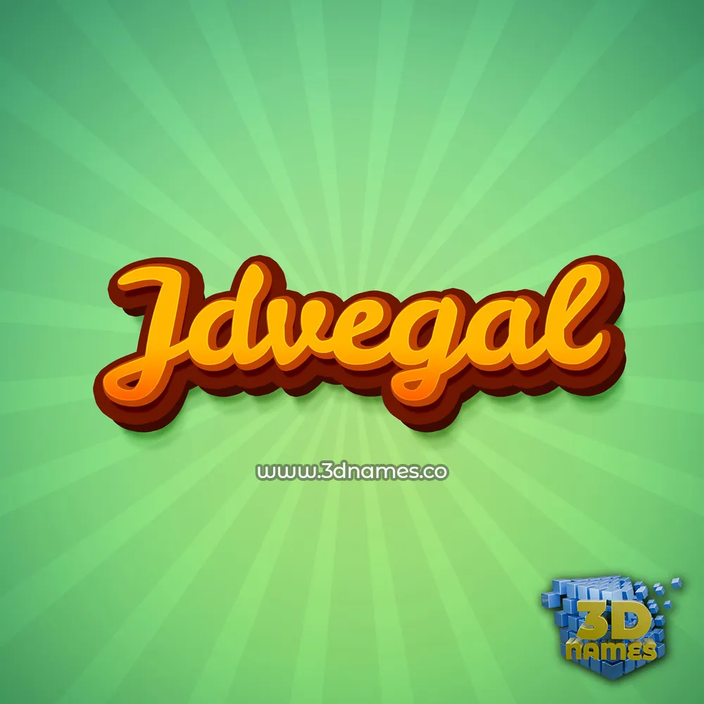 jdvegal in Green Rays style - 3D name wallpaper