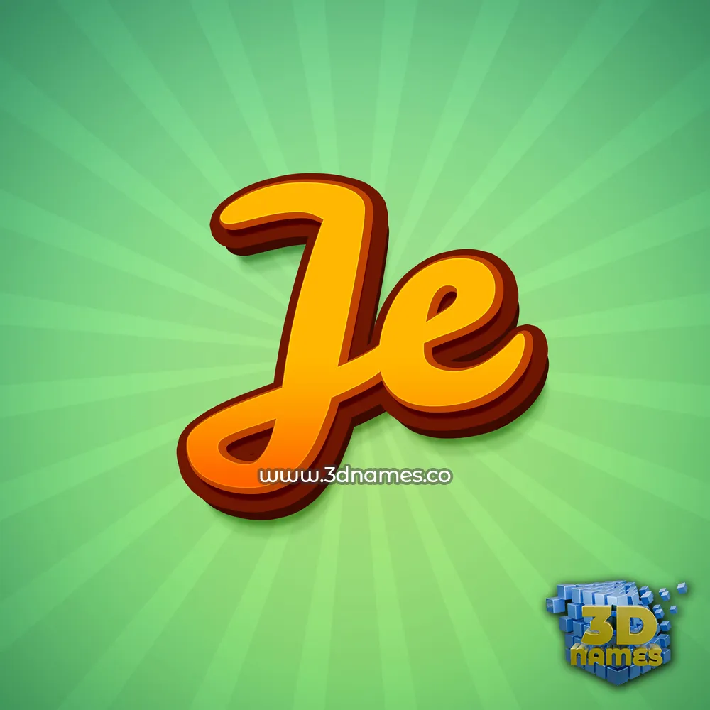 je in Green Rays style - 3D name wallpaper