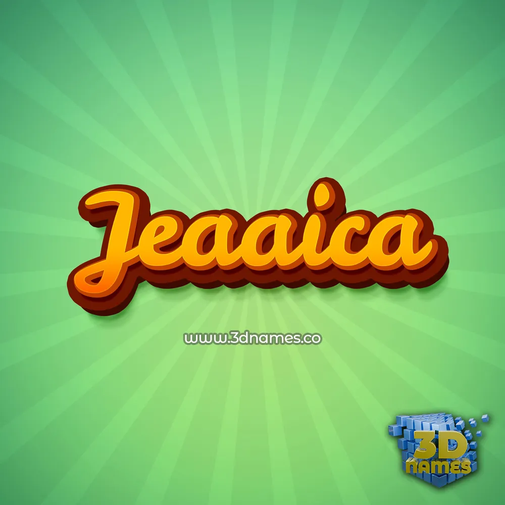 jeaaica in Green Rays style - 3D name wallpaper