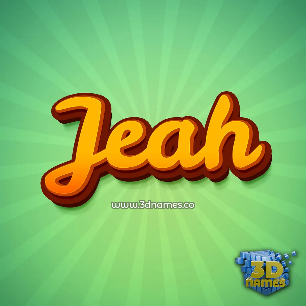 jeah in Green Rays style - 3D name wallpaper