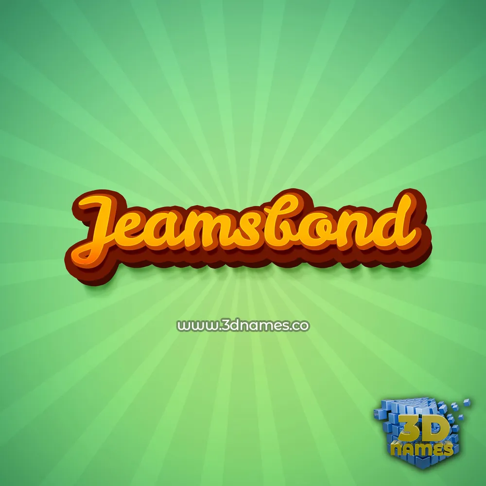 jeamsbond in Green Rays style - 3D name wallpaper