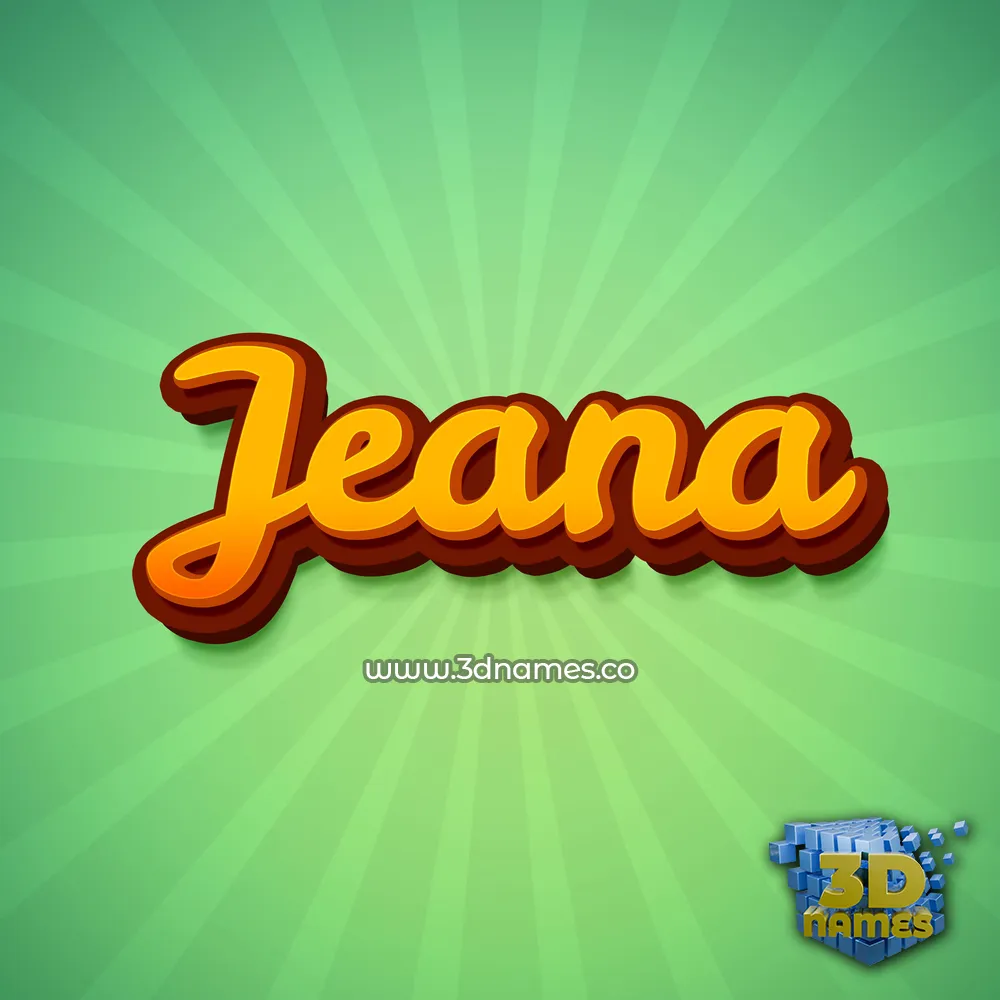 jeana in Green Rays style - 3D name wallpaper