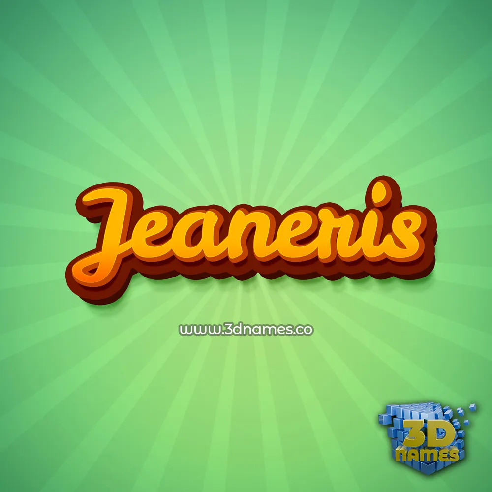 jeaneris in Green Rays style - 3D name wallpaper