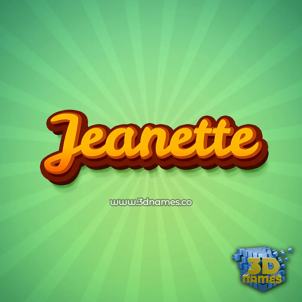 jeanette in Green Rays style - 3D name wallpaper